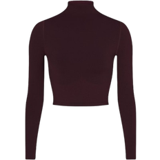 SKIMS x Nike Vintage Seamless Mock Neck Crop Top - Currant
