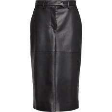 Calvin Klein Polyester Nederdele Calvin Klein Faux Leather Midi Skirt - Black