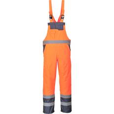 Portwest S488 Hi-Vis Breathable Contrast Rain Bib & Brace - Orange/Navy