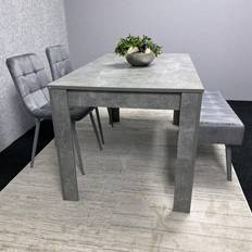 MDF Tables Kosy Koala Wooden Table with 2 Chairs and 1 Bench Grey Dining Set 4pcs