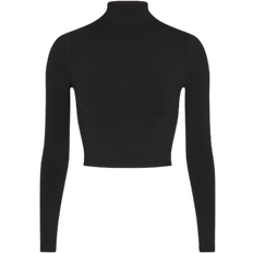 SKIMS x Nike Vintage Seamless Mock Neck Crop Top - Obsidian