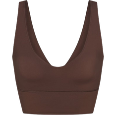 SKIMS x Nike Matte V Neck Bra Top - Dark Sepia