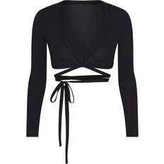 SKIMS x Nike Weightless Layers Wrap Top - Obsidian