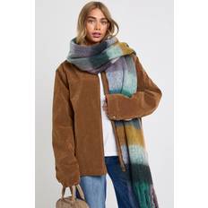 Boohoo Scarfs boohoo Womens Oversized Check Tassel Fluffy Scarf - Multi