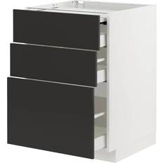 IKEA Metod Maximera Uskab M Udtræk Arbejdsplds 3 Skuf - Hvid/Nickebo Mat Antracit