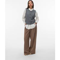 Vero Moda Veste Vero Moda Vmnovah Strikket Vest Grå-Meleret Grå-Meleret - Grey