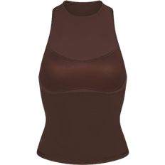 SKIMS x Nike Matte Mock Neck Racer Tank - Dark Sepia