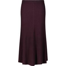 Dam - Merinoull Kjolar Victoria Beckham Rippad Stickad Midikjol - Dam