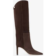 Brown - Leather High Boots Jimmy Choo Womens Alizze Kb 85 Leather Boots - Brown