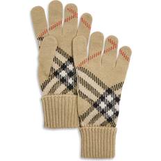 Checkered - Women Gloves & Mittens Burberry Check Cashmere Blend Gloves - Sand Beige