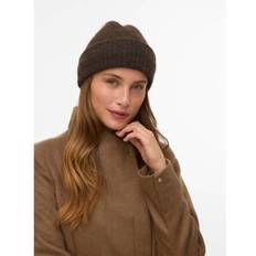 Vero Moda Dame Hovedbeklædning Vero Moda Chokoladebrun Meleret Hue Chunky Strik Af Vamset Garn - Brown