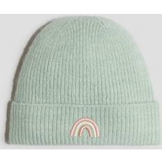 H&M Girls Beanies H&M Motif Detail Beanie - Mint Green/Rainbow