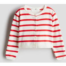 White Cardigans H&M Girls White Red Striped Cotton Cardigan