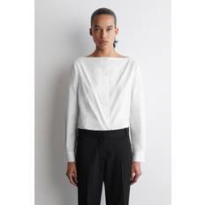 Boat Neck Shirts COS Boat-Neck Cotton Shirt - White