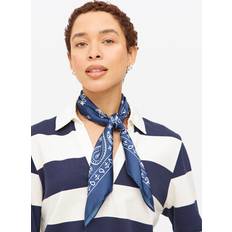 Natural Scarfs Tu Navy Paisley Printed Satin Scarf