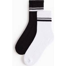 Black Sport Ribbed Ankle Socks 2 Pack