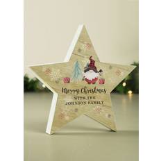 Wood Christmas Tree Ornaments Personalised Memento Company Message Wooden Gonk Star Christmas Tree Ornament