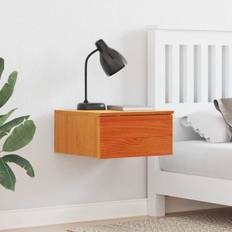 Pines Bedside Tables vidaXL Wax Brown Solid Pine Wood Bedside Table
