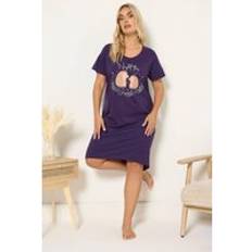 Women Nightgowns Yours Hedgehog Slogan Nightdress - Purple