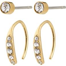 Rostfritt stål - Återvunna material Örhängen Pilgrim Gionni Earrings 2-In-1 Set Gold-Plated Guld