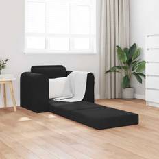 Bäddsoffor - Läder vidaXL Soffsäng Svart 98 x 71 x 83 cm Soffa 185.4cm