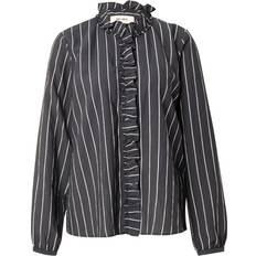 Dame - Stribede Bluser Mos Mosh Mmbilly Stripe Shirt Phantom - Sort/Hvid