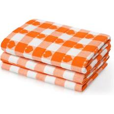 Orange Kitchen Towels Velosso Jacquard Hearts Pattern Easy Care Tea Towels Pack 3 Kitchen Towel Orange