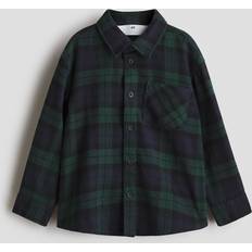 H&M Skjorter H&M Dreng Skjorte Bomuldsflonel - Grøn/Blåternet