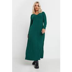 Yours Curve Green Ribbed Maxi Dress - Green