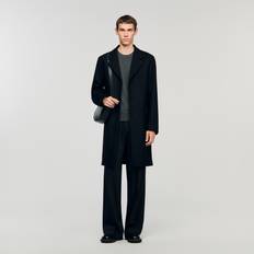 Men - Wool Coats Sandro Button-Up Regular-Fit Wool Cashmere-Blend Coat - Noir
