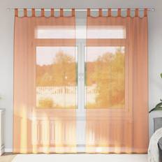 Gardiner & Tillbehör vidaXL Voile Gardiner Stångfickor 2 St Terrakotta