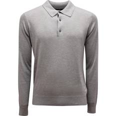 Cashmere - Herre Polotrøjer Alpha Studio Silke Cashmere Polo Skjorte Granito - Granito