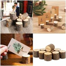 Brown Table Decorations Shein 10Pcs Wood Rustic Table Place Card Name Holders