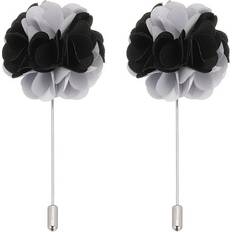 Grey Brooches Uxcell Flower Boutonnieres Pin Lapel Pin For Men - Gray/Black