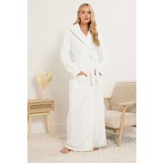 LTS Luxury Soft Fleece Maxi Dressing Gown - White
