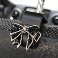 Car Bags Temu 2pcs Sparkling Rhinestone Bow Car Seat