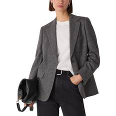 Multicoloured Blazers Whistles Womens Notched-Lapel Herringbone Wool Blend Blazer