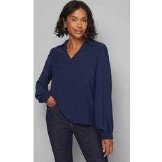 Natural - Women Blouses Wallis Collared Woven Blouse - Navy