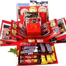 Scrapbook Albums Shein 16pcs/Set Red/Blue Explosion Gift Box Set Surprise Gift Photo Box Creative DIY Scrapbooking Picture Album Accessories Snacks Gift Couple Gifts For Birthday Proposals Valentine's Day