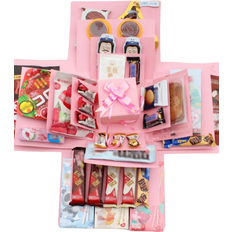 Scrapbook Albums Shein 16pcs/Set Red/Blue/Black/White/Pink Explosion Gift Box Set Surprise Gift Photo Box Creative DIY Scrapbooking Picture Album Accessories