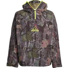Camouflage Jackets adidas Logo Camouflage Loose Fit Hooded Long Sleeve Jacket - Olive