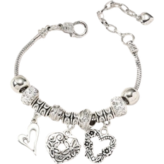Titan Armband Shein 1pc Natural & Fresh Style Heart Beaded Open Bangle Bracelet For Women, Adjustable Size, Suitable For Daily Wear And Festival Accessory