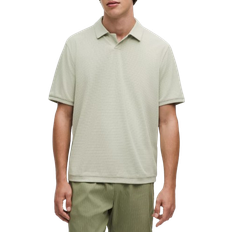 Herr - Oversize Pikétröjor Lululemon Strukturiertes Kurzarm Poloshirt Mesh Männer - Fog Green