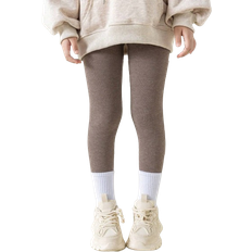 Shein Children Thick Solid Color Stirrup Tights Warm Stretchy For Autumn Winter