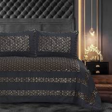 Black Bedspreads Velosso Sephora Gold Set 235 x 235 cm Bedspread Black