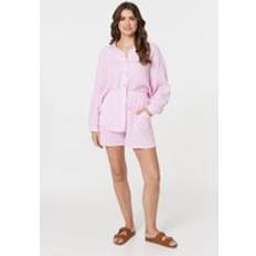 Pink - Women Shorts Izabel London Women's Striped Tie Waist Relaxed Shorts - Pink