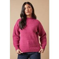 Oasis Womens Jumper Ribbed High Neck Berry Knit Long Sleeve - Desert Rose