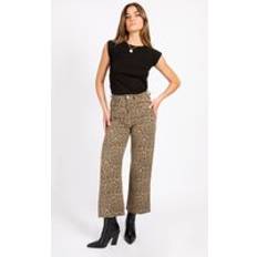 Leopard Print Denim Jeans - Multicolor