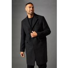Burton Charcoal Signature 3 Button Epsom Wool Blend Coat - Charcoal