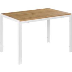 Brown Dining Tables Beliani Mann Brown White 120 cm Dining Table